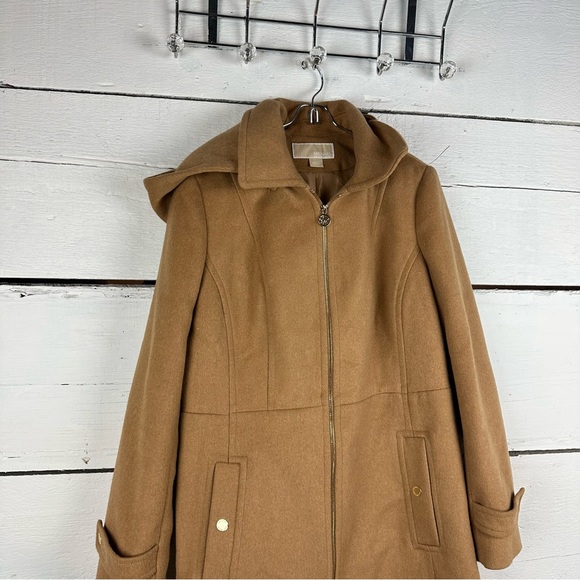 Michael kors zip front walker coat wool blend camel - Picture 3 of 7
